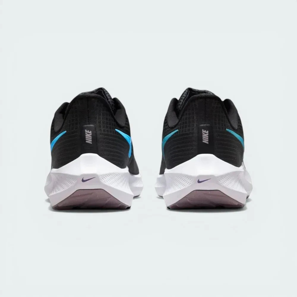 View from behind looking at the heel, focusing on the tapered collar design and the subtle reflective elements.