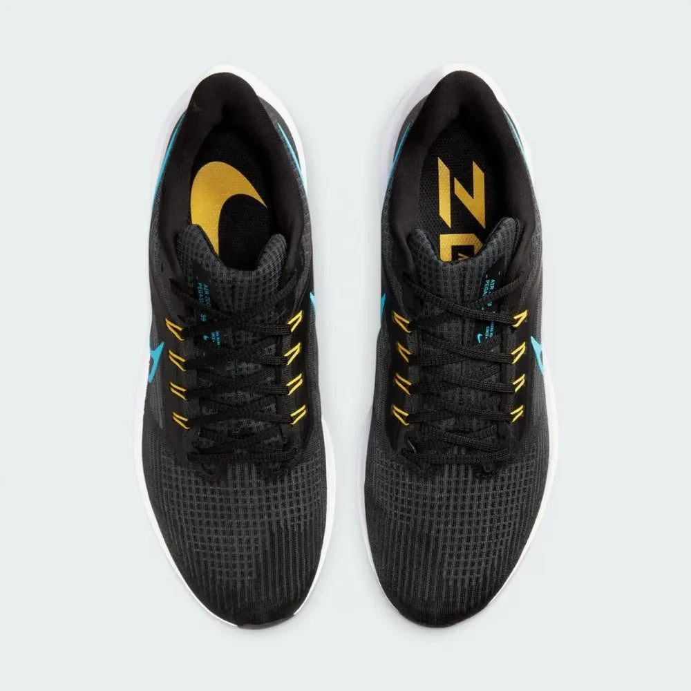 Top-down view of the pair, highlighting the Anthracite mesh texture and the integrated Flywire cables under the laces.