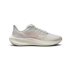 Nike Air Zoom Pegasus 39 Women's running trainers in light iron ore grey, side profile showing engineered mesh upper, prominent Nike Swoosh, and cushioned midsole.