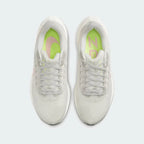 Top-down view of a pair of Nike Air Zoom Pegasus 39 Women's running trainers in grey, highlighting their streamlined silhouette and lace-up closure.