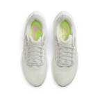 Top-down view of a pair of Nike Air Zoom Pegasus 39 Women's running trainers in grey, highlighting their streamlined silhouette and lace-up closure.