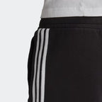 Close-up of adidas 3-Stripes Men's Sweat Shorts DH5798 elastic waistband and drawcord detailing