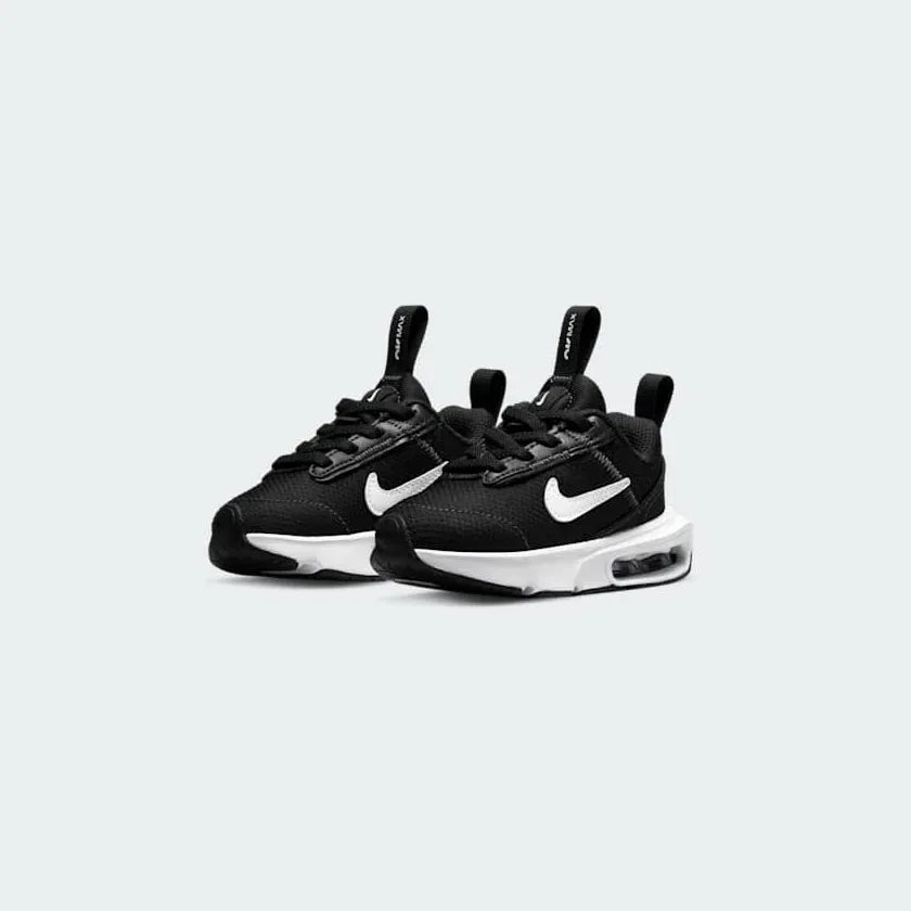 Nike Air Max Intrlk Lite Toddlers Shoes DH9410-002 angled view highlighting lightweight build and heel cushioning