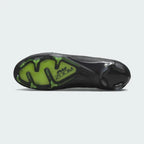Close-up of the Nike Zoom Superfly 9 Elite FG men's football boot outsole, highlighting Tri-star studs and visible Zoom Air unit for firm ground.
