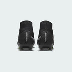 Rear view of the Nike Zoom Superfly 9 Elite FG men's football boot, focusing on the refined heel counter and precise construction.