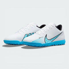 Three-quarter view of the pair, emphasizing the vibrant Baltic Blue and Pink Blast accents against the crisp white body.