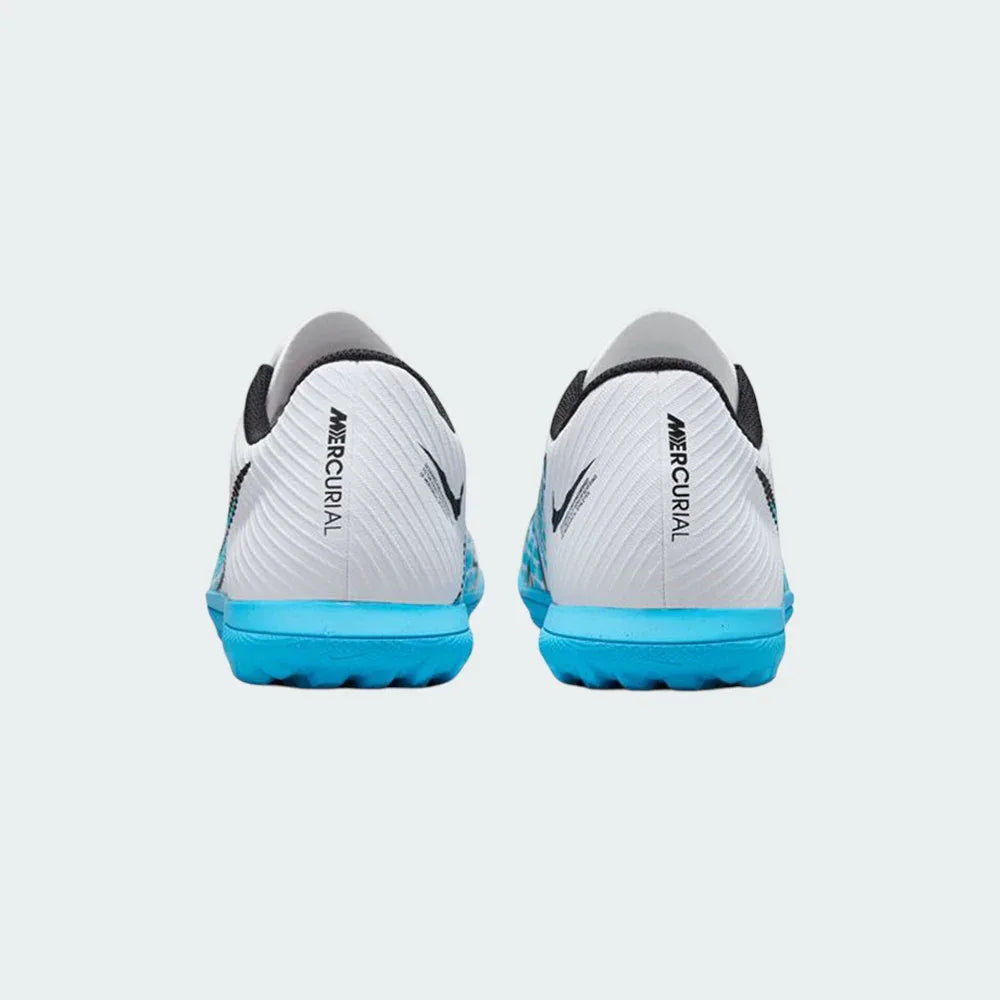 Rear view of the heel, focusing on the structured support and the "Mercurial" branding at the back.