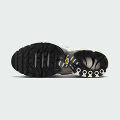 View of the outsole of the Nike Air Max Plus TN Men's trainers, showing the durable rubber tread pattern and visible Tuned Air segments.