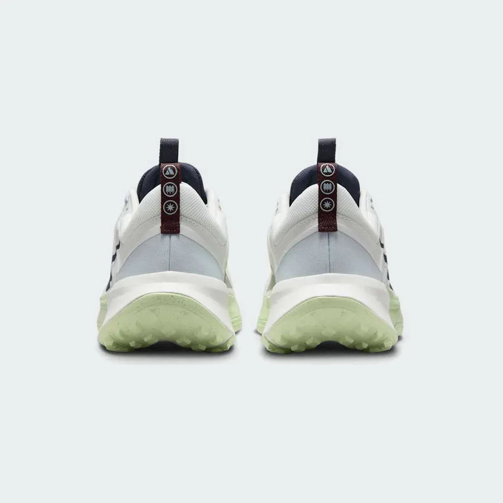Nike Juniper Trail 2 Women's White Trail Shoes DM0821-103 back view showing heel loop, collar padding, and supportive heel design