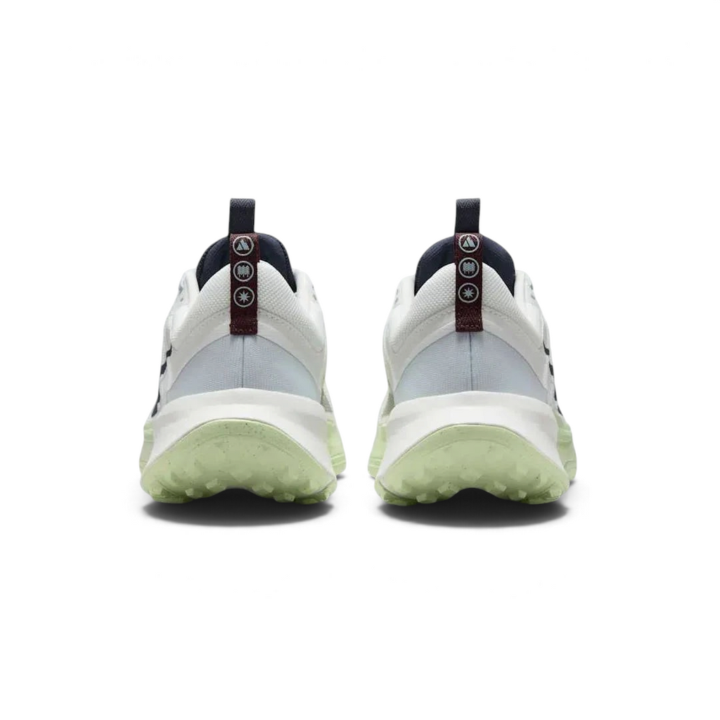 Nike Juniper Trail 2 Women's White Trail Shoes DM0821-103 back view showing heel loop, collar padding, and supportive heel design