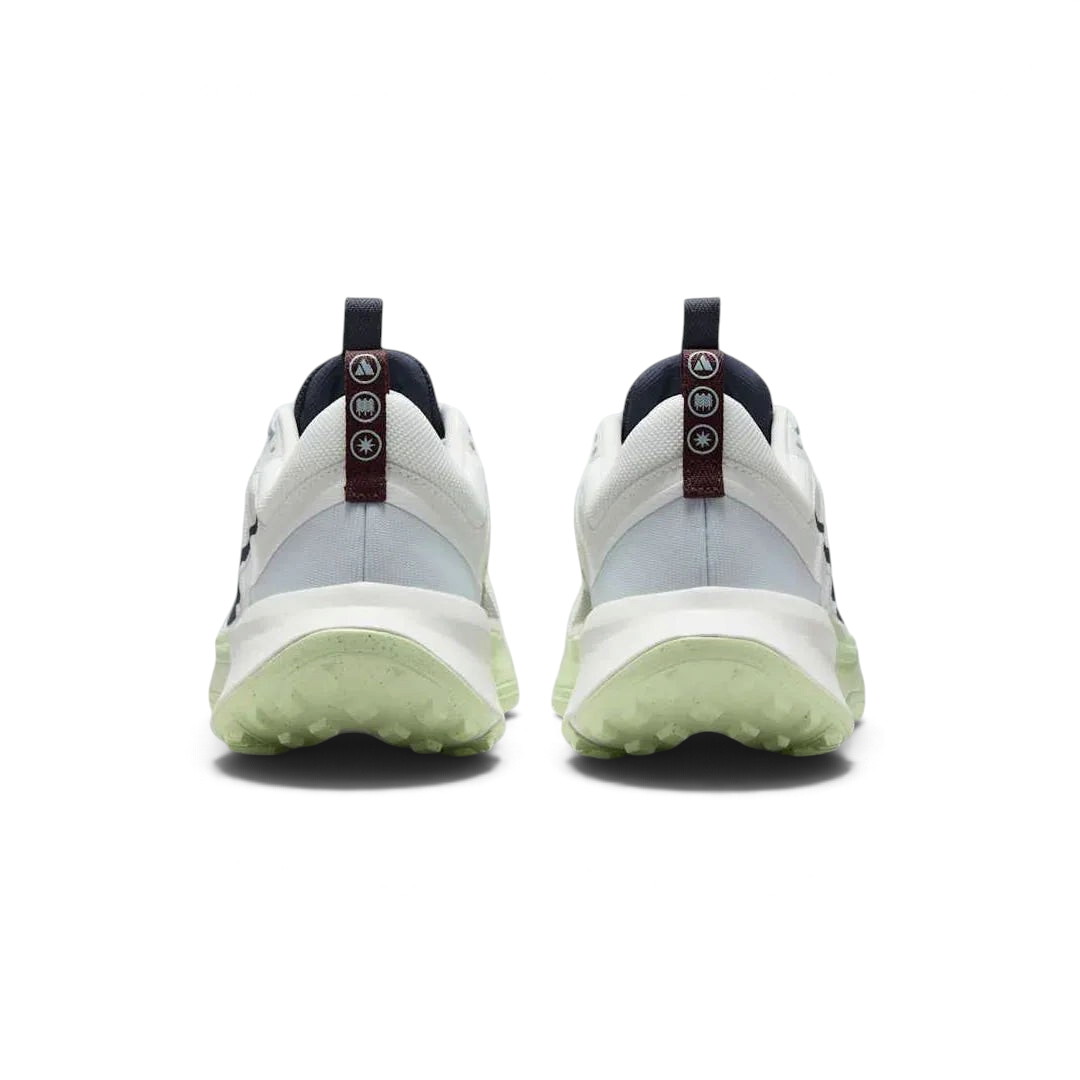 Nike Juniper Trail 2 Women's White Trail Shoes DM0821-103 back view showing heel loop, collar padding, and supportive heel design
