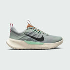 Nike Juniper Trail 2 Women's Running Shoes DM0821-301 side view showing green mesh upper with black Swoosh and trail outsole