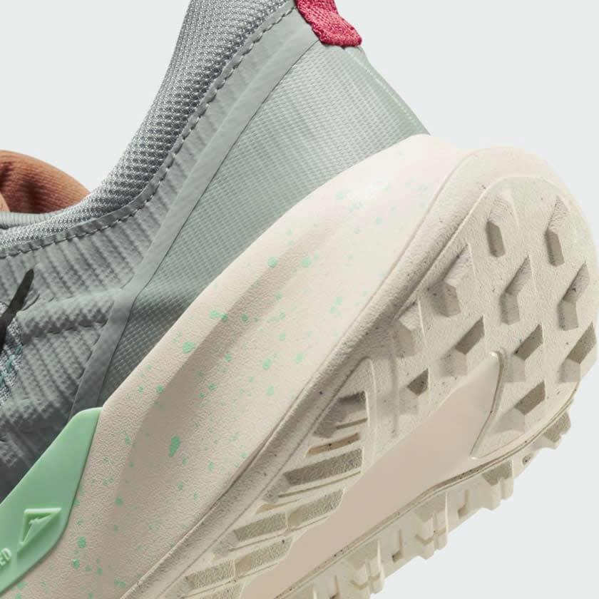 Rear underside close-up of Nike Juniper Trail 2 Women's Running Shoes DM0821-301 heel and lugged outsole pattern