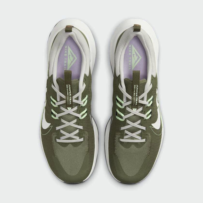 Nike Juniper Trail 2 Next Nature Men's Trainers DM0822-200 top view showing lace-up closure, padded tongue, and trail-ready construction