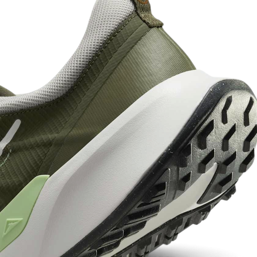 Rear underside close-up of Nike Juniper Trail 2 Next Nature Men's Trainers DM0822-200 heel area and grippy outsole tread