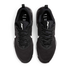 Top-down view of a pair of Nike Air Max Alpha Trainer 5 Men's shoes in black, highlighting their sturdy silhouette and lace-up closure.