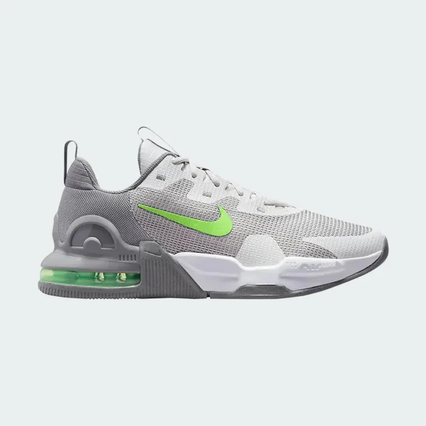 Nike Air Max Alpha Trainer 5 Men's Shoes DM0829-009 side view showing grey mesh upper and visible Max Air unit Main image