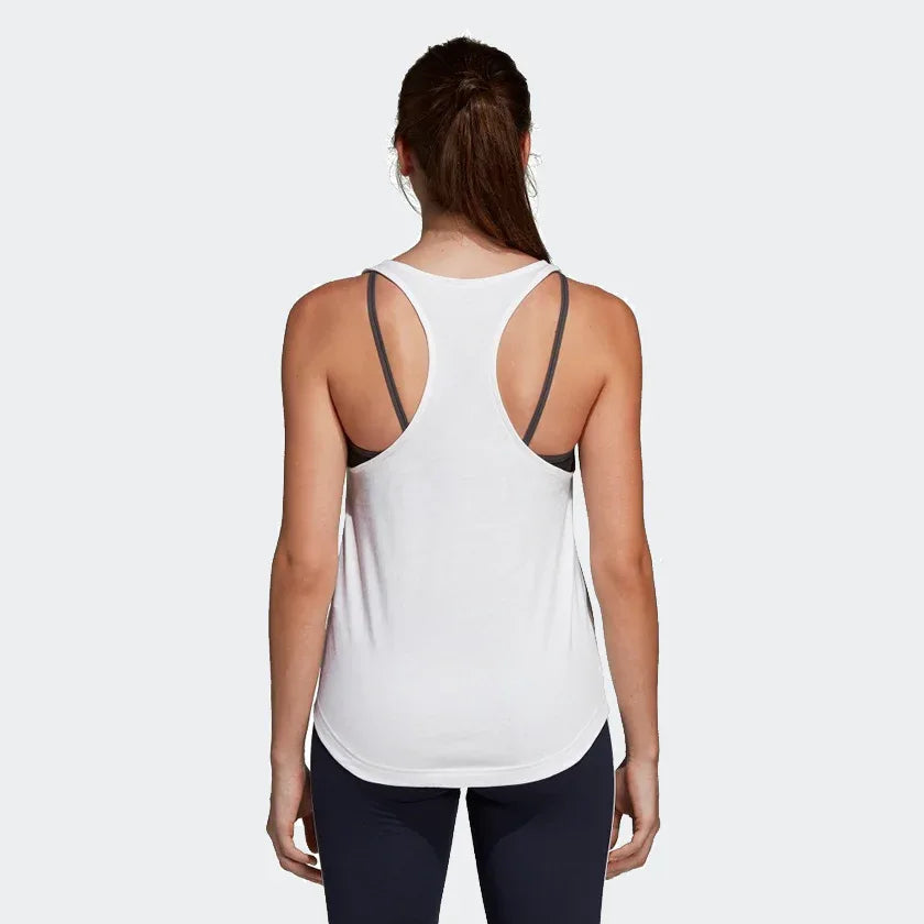 Adidas Women's Linear Loose Tank Top Black / White DP2360 Secondary image