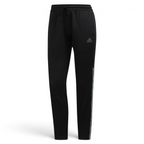 Adidas 7/8 Cropped Snap Pants Women's in black, front view showing elastic waistband, side snap buttons from hip to hem, and embroidered Trefoil logo.