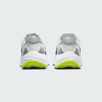 Rear view of the Nike Air Zoom Structure 24 Men's white running trainers, focusing on the supportive heel counter and design for smooth transitions.