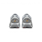 Rear view of the Nike Air Max DN Men's grey running shoes, focusing on the visible Dynamic Air unit in the heel and molded heel counter.