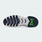 View of the outsole of the Nike Free Metcon 5 Men's blue training shoes, showing the multi-directional traction pattern for versatile gym performance.