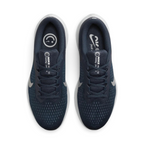 Top-down view of a pair of Nike Air Winflo 10 Men's running shoes in navy, highlighting their streamlined silhouette and lace-up closure.