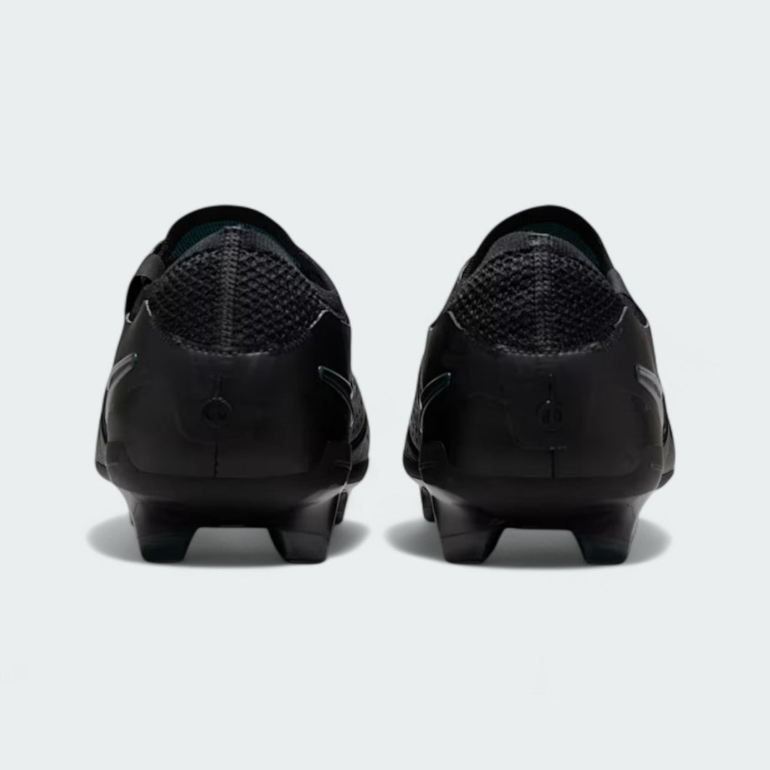 Rear view of the Nike Legend 10 Elite FG men's boots, focusing on the structured heel and branding.