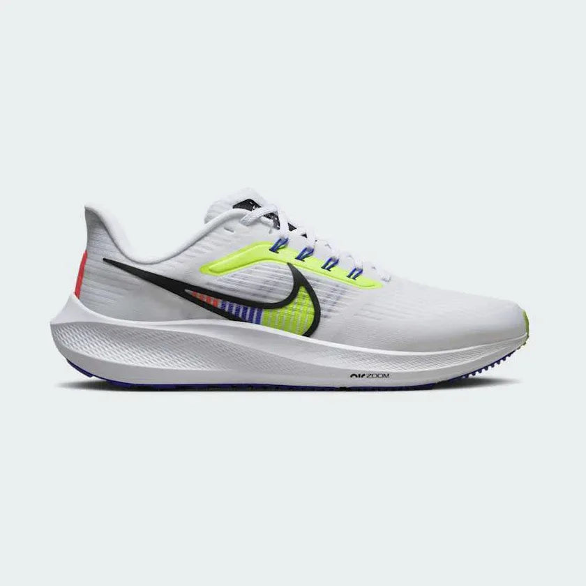 Nike Pegasus 39 Premium Men's White Running Shoes DX1627-100 side view showing engineered white mesh upper and full-length cushioned midsole Main image