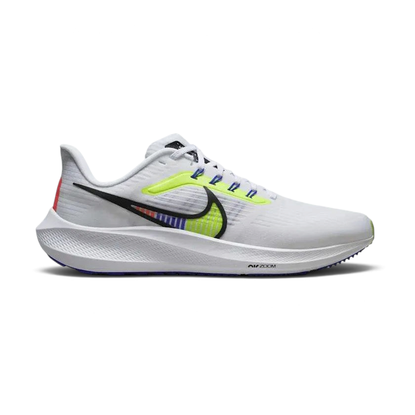 Nike Pegasus 39 Premium Men's White Running Shoes DX1627-100 side view showing engineered white mesh upper and full-length cushioned midsole Main image