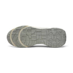 Focusing on the durable full-length rubber outsole featuring waffle-inspired traction lugs and forefoot flex grooves, showcasing the multi-surface grip matrix engineered for a successful tackle of city pavements, shopping floors, and urban streets.
