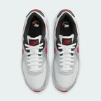 Nike Air Max 90 Men's Silver Leather Trainers DX4233-001 top view showing padded collar and tongue branding