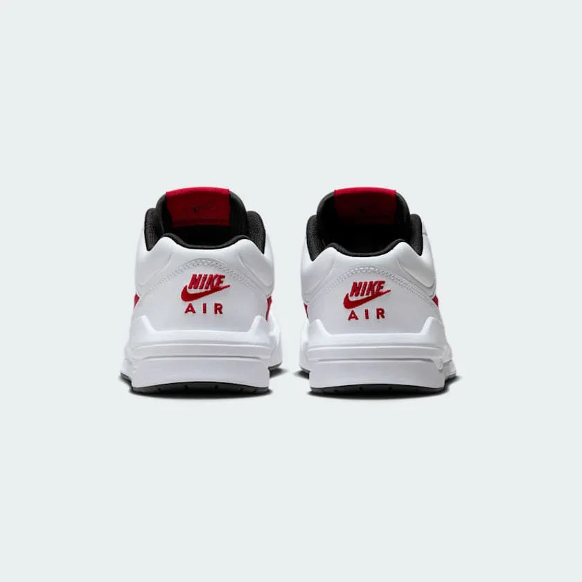 Rear view of the Jordan Stadium 90 Juniors' trainers, focusing on the structured heel and Nike Air branding.