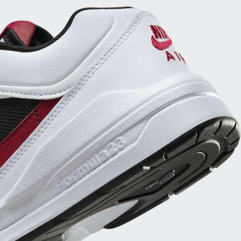 Detailed zoom on the outsole and midsole of the Jordan Stadium 90 Juniors' trainers, highlighting the cushioned foam and durable rubber outsole.