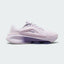 Highlights the lateral profile featuring a mini purple Nike Swoosh set into the plush Bleached Lilac chenille upper, a gradient Dusty Amethyst foam midsole wall, visible Zoom Air pod window, and a moulded heel clip.