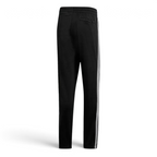 Adidas Firebird Track Pants Men's in black, back view showcasing the tapered leg fit and ribbed cuffs.
