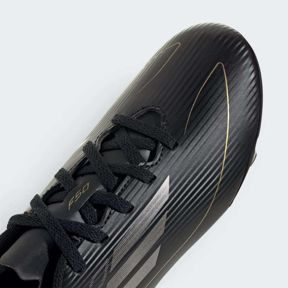 Details the high-definition textured grain and the precision of the junior-sized lacing.