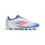 Side Profile Image: The Cloud White F50 Club, highlighting the Solar Red 3-Stripes and the aerodynamic, low-profile silhouette.