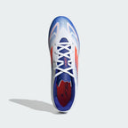 Top-Down View of Pair: Looking down at the white lacing system and the technical perforations on the tongue.