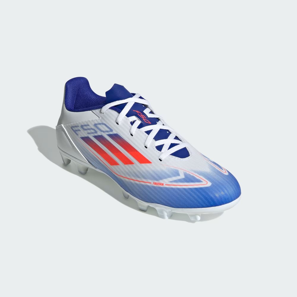 Emphasising the "locked-in" textured Fiberskin and the vibrant Lucid Blue accents.