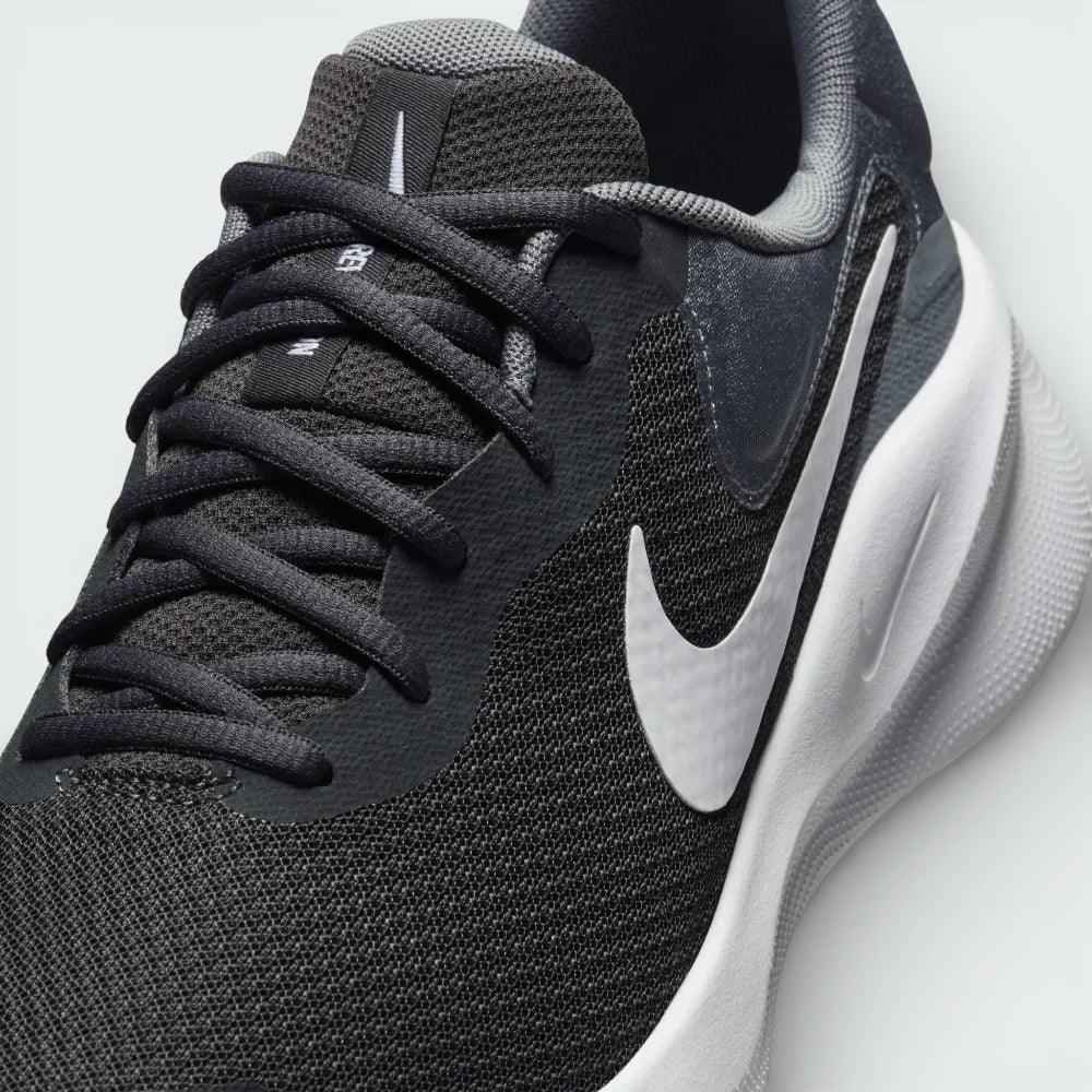 Close-up of the front, showing the fine detail of the Cool Grey mesh and the sturdy eyelets for a customized fit.