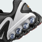 Rear underside close-up of Nike Air Max DN Juniors Casual Trainers FB8987-003 heel and dual-pressure Air sole unit
