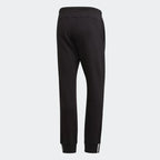 Adidas R.Y.V. Sweat Pants Men's in black, back view showcasing the plain design, ribbed cuffs, and comfortable fit.