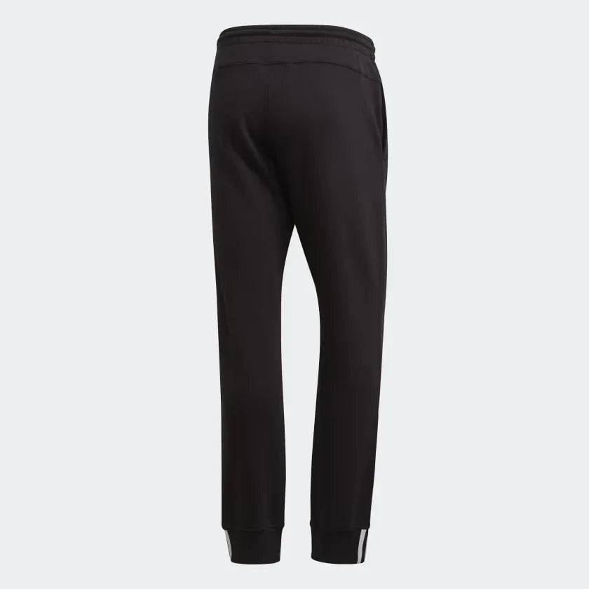 Adidas R.Y.V. Sweat Pants Men's in black, back view showcasing the plain design, ribbed cuffs, and comfortable fit.