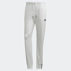 Front view showing the cuffed waist and ankle, adjustable drawcord and stitched logo