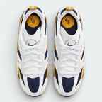 Top-down view of the Summit White Nike Jam shoes, highlighting the breathable mesh panels and the technical lacing system designed for a secure fit.
