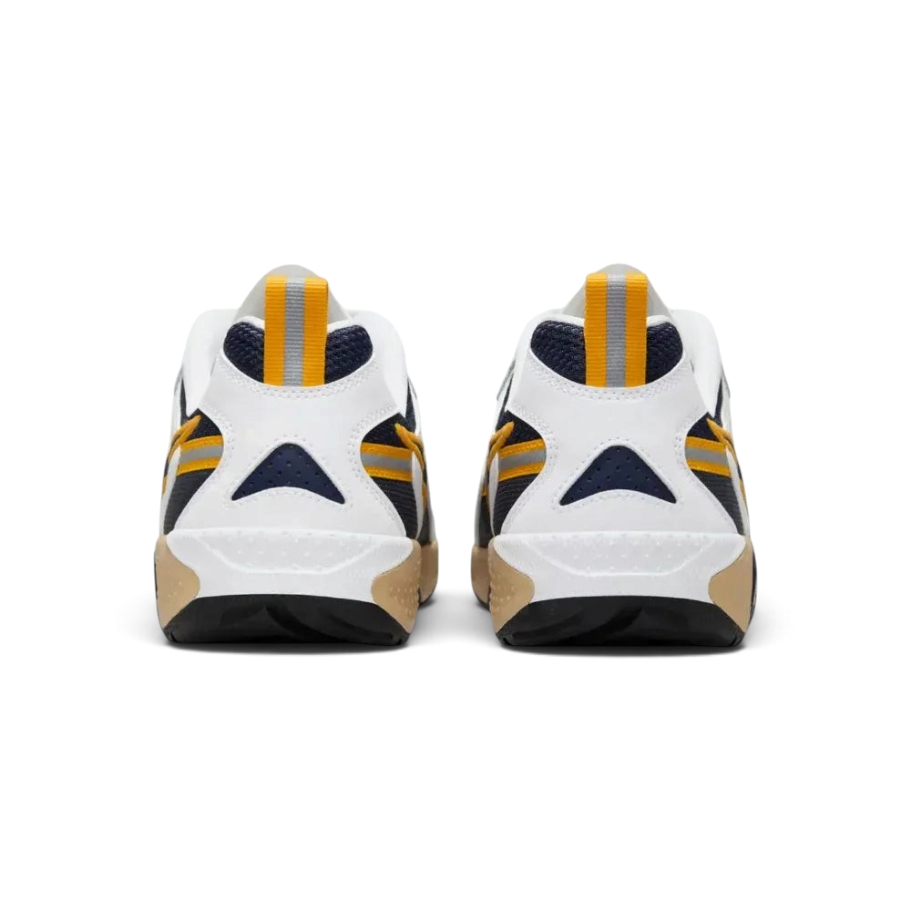 Rear view focusing on the structured heel support and the upside-down Nike logo designed to look correct when you're in a freeze or handstand.