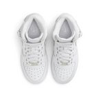 Nike Air Force 1 Mid EasyOn Juniors White FN1193-111 top view showing laces, padded tongue, and strap