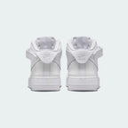Nike Air Force 1 Mid EasyOn Juniors White FN1193-111 back view showing EasyOn hinge and heel tab