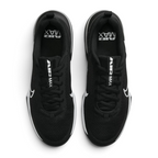 Focuses on the locked-in traditional lacing layout, displaying the perfect symmetry of the black mesh tongue, the tonal lace tracks, and the wide profile of the front toe box matrix.